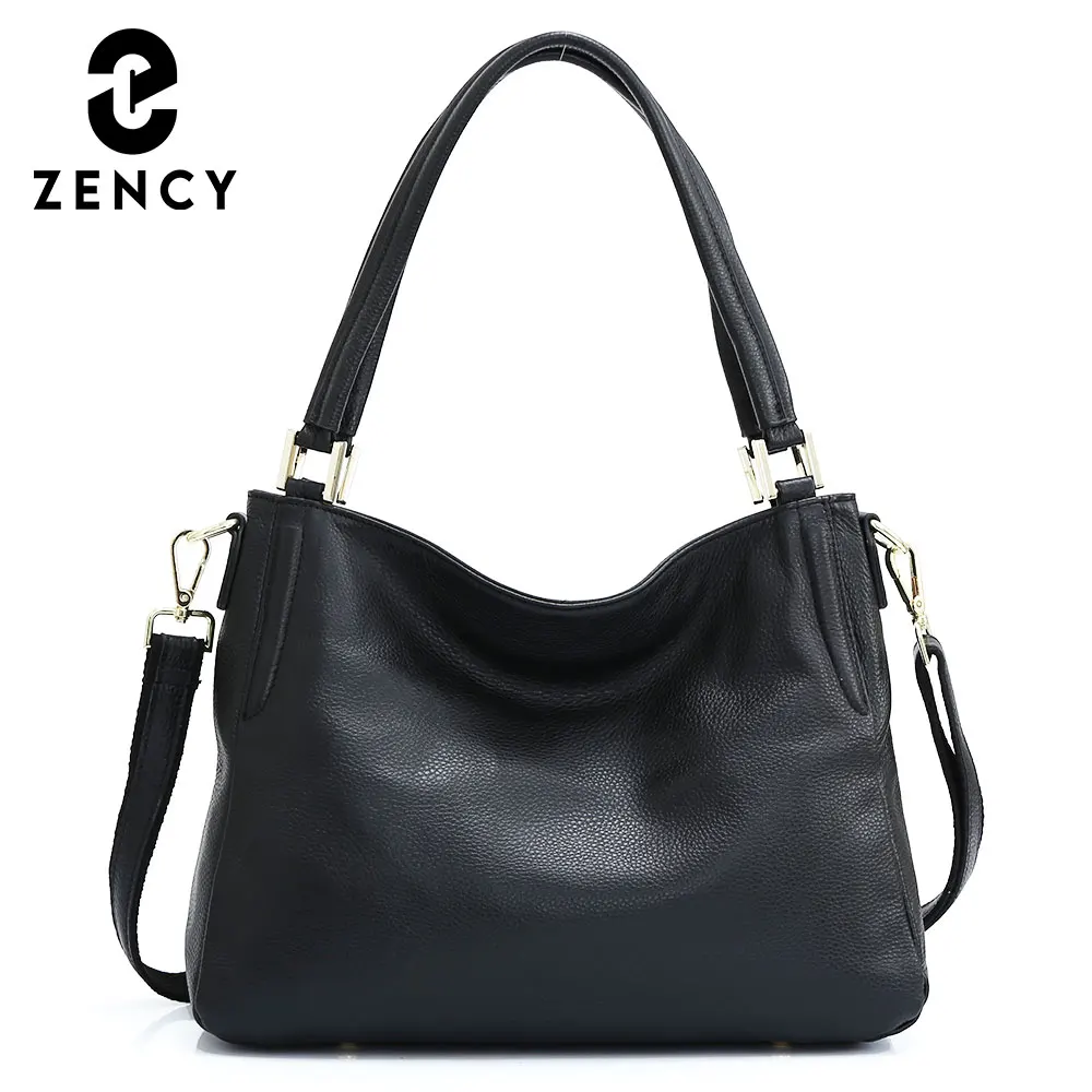 Zency torebka z prawdziwej skóry kobiet klasyczna prosta solidna torba z grubej bawełny Retro wysokiej jakości zimowa torba na ramię damska Shopper Crossbody