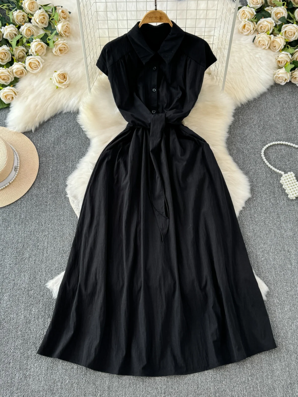 Spódnica damska Hebe Sle, krój A, zapinana na guziki w talii, długa, letnia, elegancka, dojrzała, zapinana na jeden guzik.