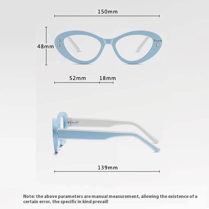جولة القط العين مكافحة بلو راي نظارات للقراءة النساء أزياء حلوة بارد نمط الأزياء التدرج قوس قزح اللون الشيخوخي نظارات
