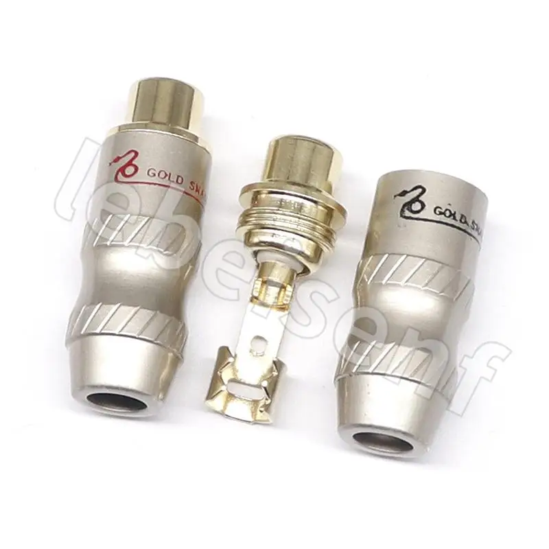 2pcs/1pairs Copper gold-plated RCA female plug Lotus welding plug AV audio and video extension socket RCA wiring female head