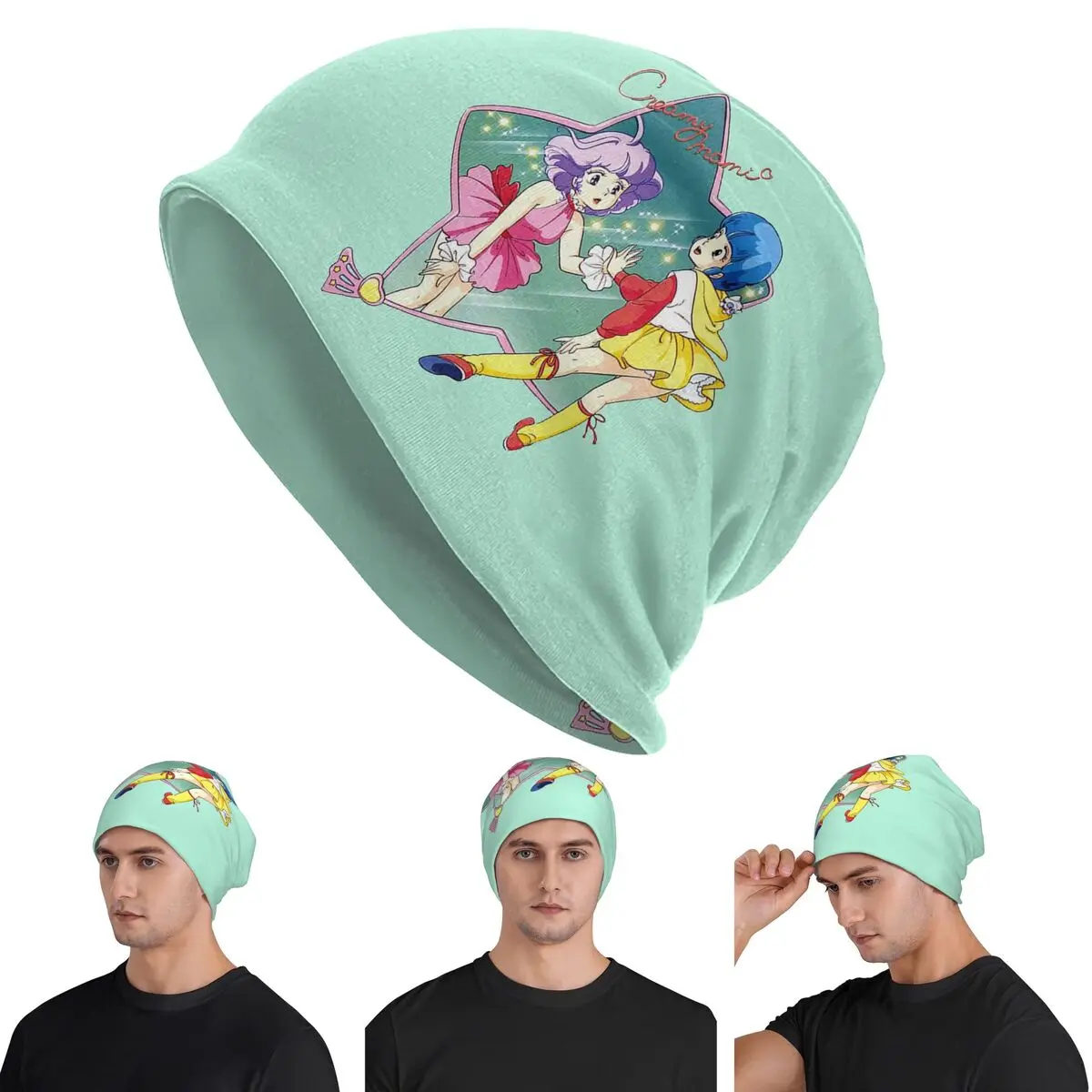 

Кремовые шапки Mami 80s Magic Girl в стиле аниме Skullies, теплые осенне-зимние уличные шапки, вязаные шапки для взрослых унисекс