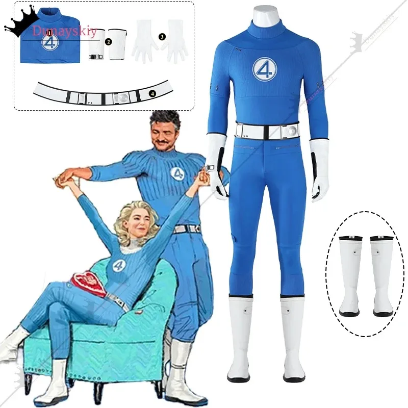 Adult Child Movie Fantastic Cosplay Four Costume Hero Party Bodysuit Jumpsuit Shoes Anime Halloween Carnival Suit Role-playing