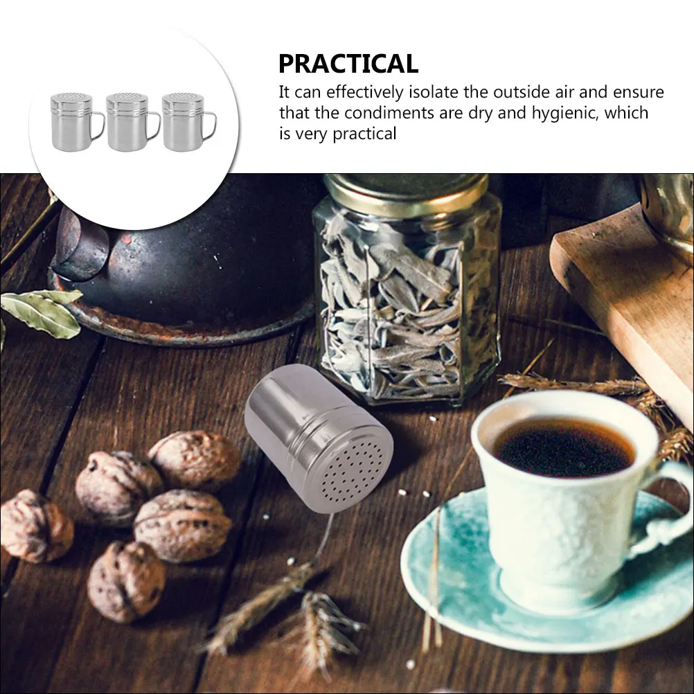 

3Pcs Stainless Steel Seasoning Shaker Bottle Set Kitchen Salt Pepper Spice Jar Condiment Storage Seasoning Shaker