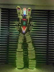 LED jumping suit stilt walker Future Show event party LED universoul circus stilt walkers dance led robot costume