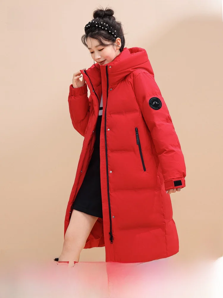 

Новая утепленная пуховая куртка Snow Flng 2026 весна-осень, средней длины, с капюшоном, для мужчин и женщин, парная, модная, молодежная, в уличном стиле, универсальная