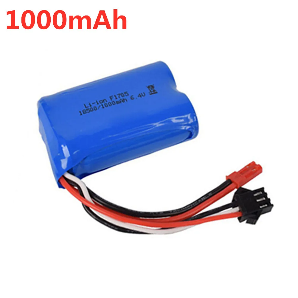 6.4v 500mah 750mah 800mah 1000mah akumulator litowo-jonowy do wltoys L959 18628 RC samochód łódź ciężarówki części zamienne