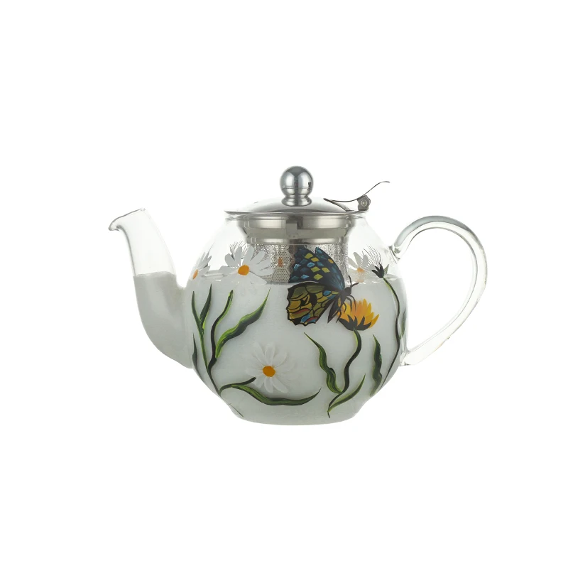 

Лондонская керамика, 1000 мл, чайник-бабочка, стеклянный чайник матча, тетрара, чайник, кофеварка для подруги с ситечком