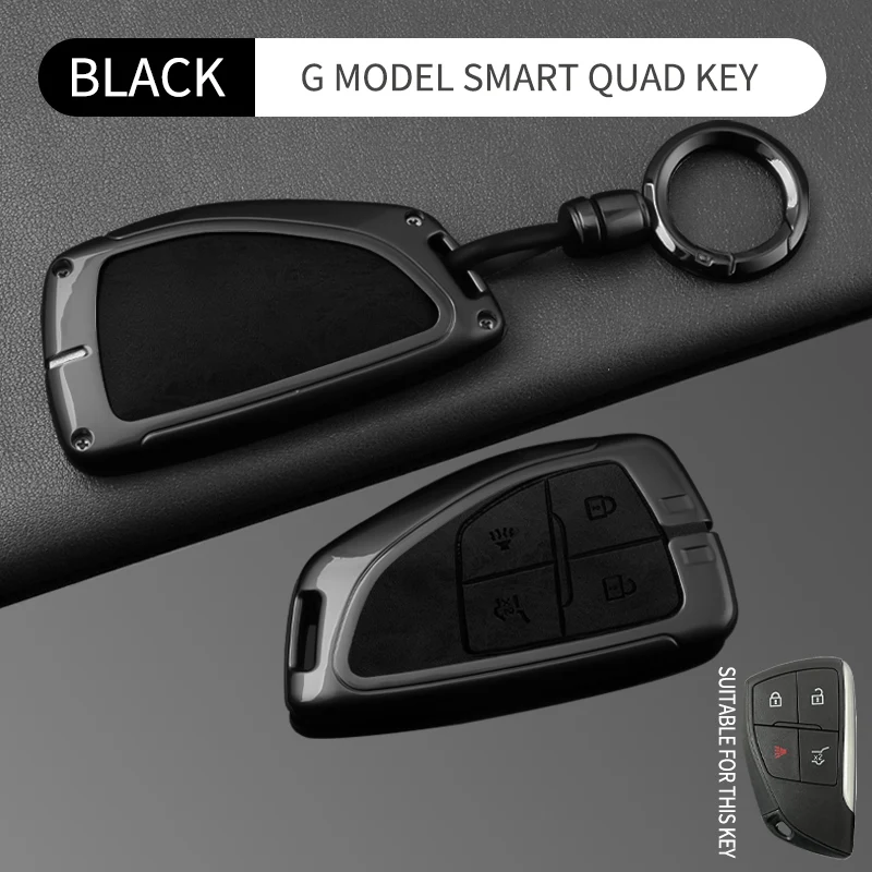 Leather Car Key Case Cover for Chevrolet Tahoe Suburban for GMC Yukon for Buick ENVISION S Plus Avenir 2020/21/22 /23