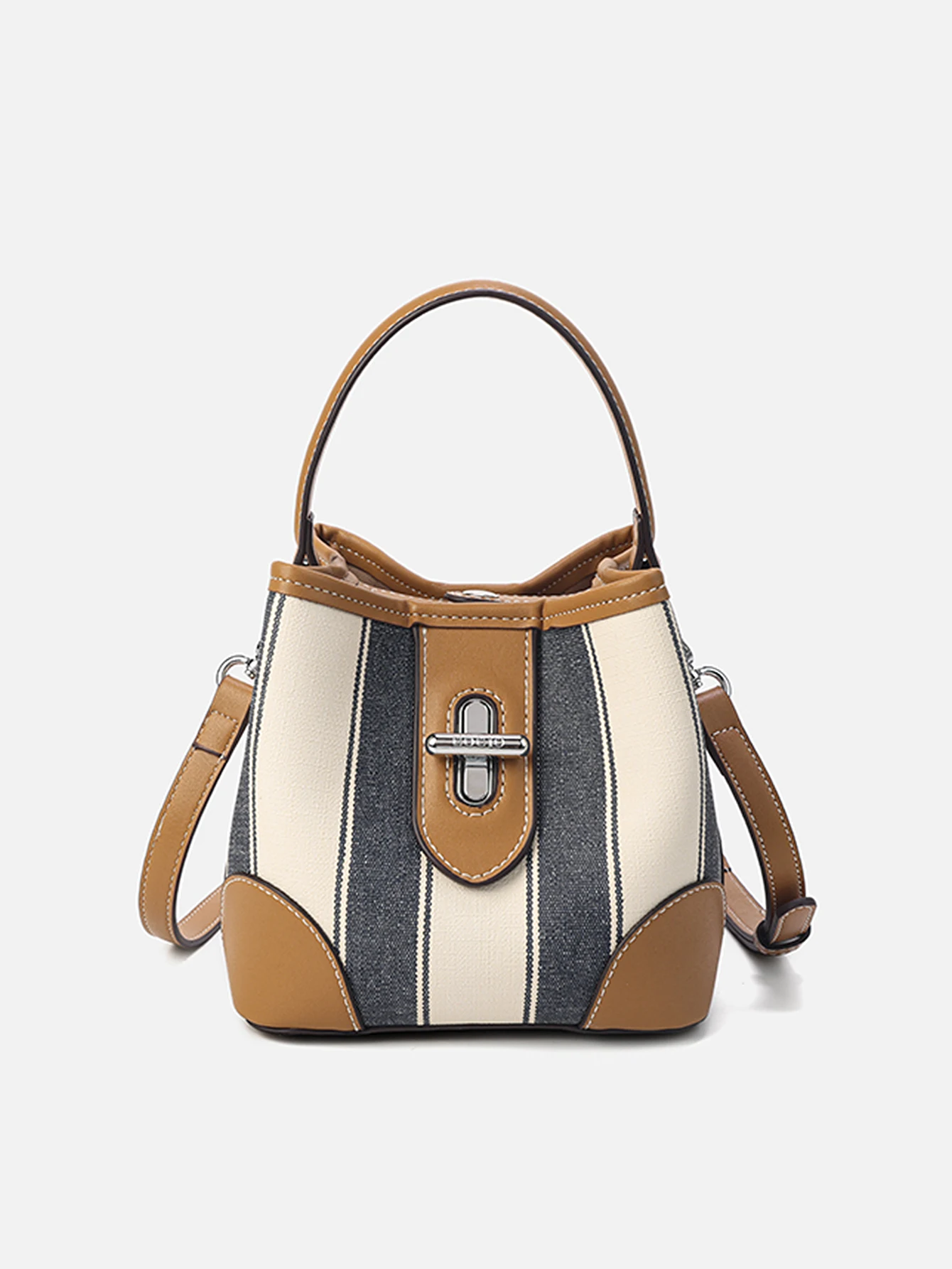 

Advanced texture niche design 2026 new simple casual striped ladies' styling handbag exquisite retro color matching Joker commut