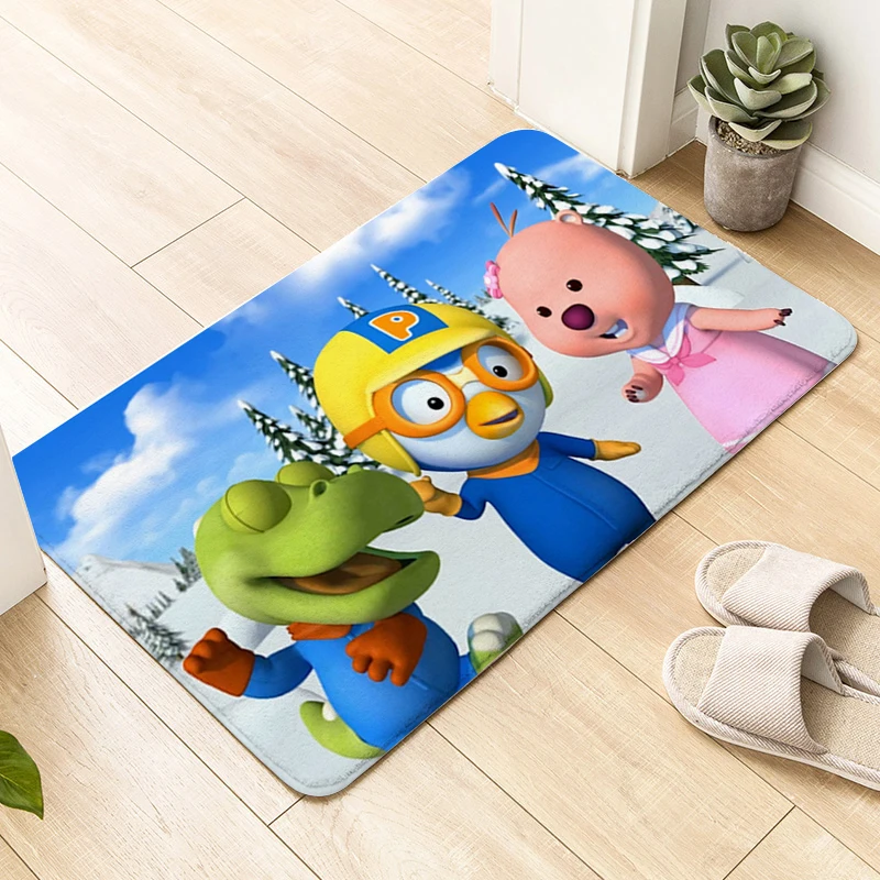 Porch Foot Mat Non-slip D-Pororos Cute Balcony Bathroom Rug Custom Doormat Entrance Door Kitchen Living Room Floor Carpet