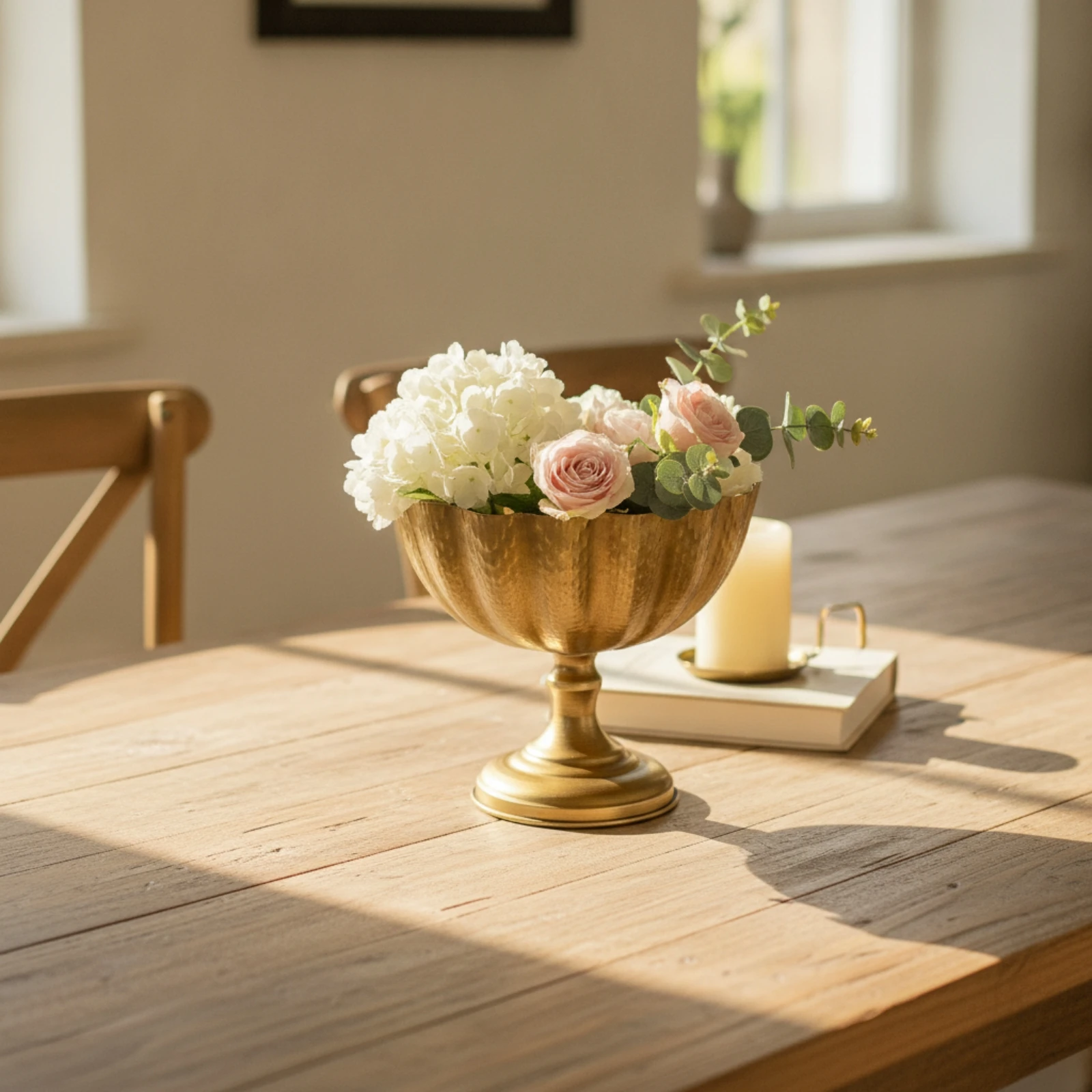 Home Decor Vase - 台座付き花瓶 スカラップリム付き取り外し可能な金属製花瓶 花屋向け多用途装飾用足付きコンポートボウル