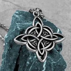 Viking Celtic Knot Necklace Nordic Rune Amulet Pendant Fashion Men Women Stainless Steel Jewelry Biker Punk Hip Hop Necklace