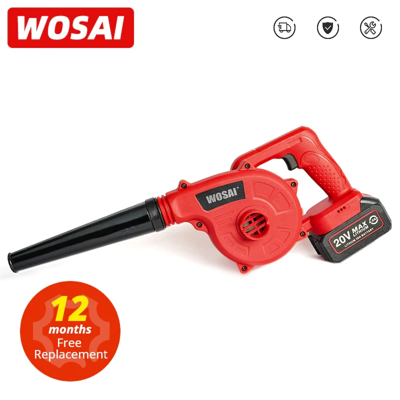 Wosai 20V garden wireless supercharger vacuum clean air blower for dust, computer collector handmade