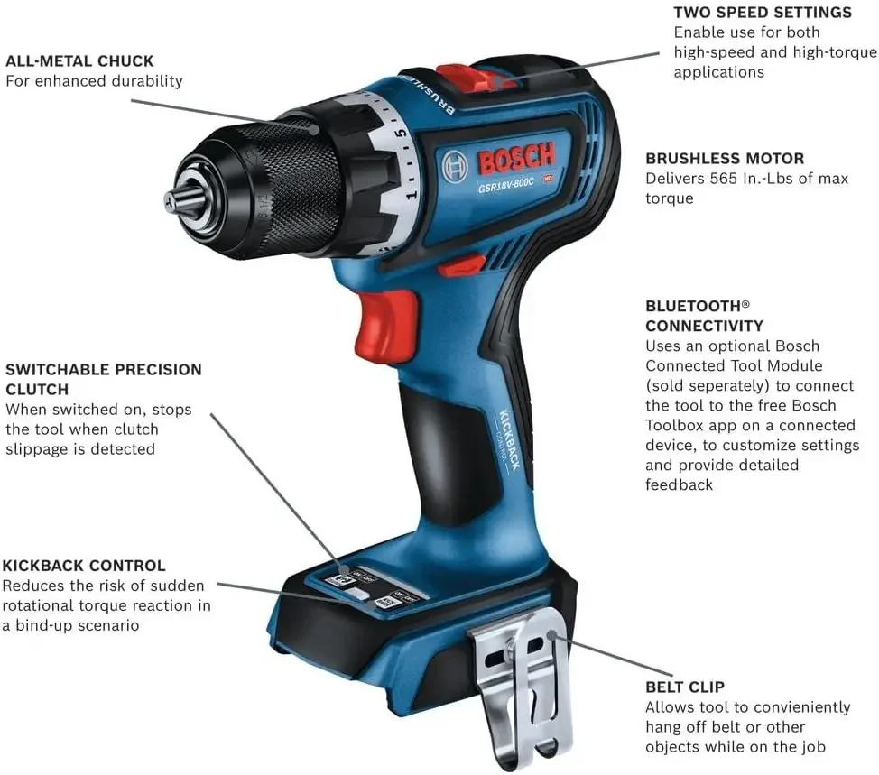 GSR18V-800CN 18V Brushless Connected-Ready 1/2 In. Drill/Driver (Bare Tool)