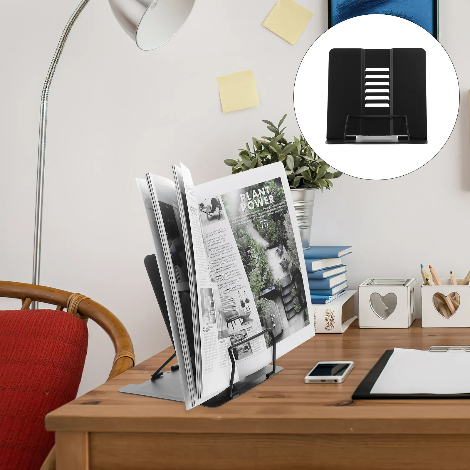 

Настольная подставка для чтения, портативная железная подставка для книг, регулируемая по углу наклона, держатель для нот для студентов и детей, удобная в использовании