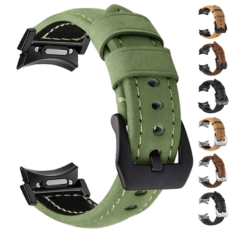 20mm Quick fit Leather Band for Samsung Galaxy Watch 6 5 4 40 44mm watch 5 pro 45mm for 6/4 classic 43 47mm 42 46mm 22mm Strap