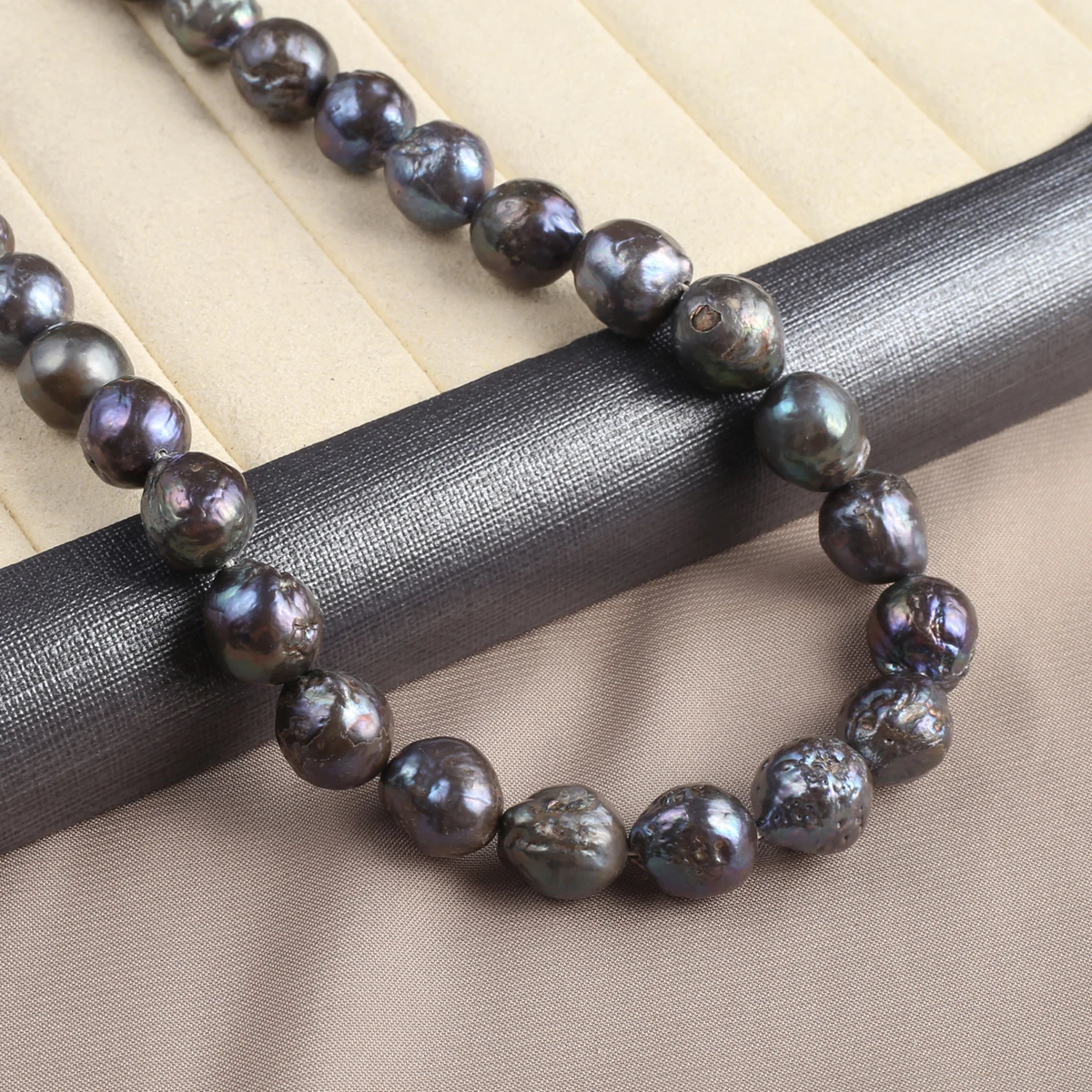 Natural Pearl Black Baroque Round Bead Plump Shape Elegant Appearance for DIY Jewelry Making Handmade Bracelet Necklace
