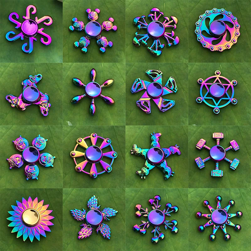 Regenbogen Metall Fidget Spinner Spielzeug Edelstahl Lager High Speed Stress Relief Spinner ADHS Angst Spielzeug für Erwachsene Kinder – Detail 2