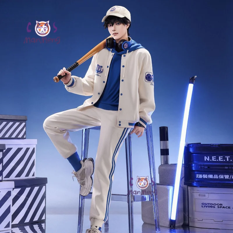 

Identity V Naib Subedar Mercenary OPH Esports Косплей Костюм Утка кепка бейсбольный трикотаж реквизит для наушников Хэллоуин повседневный мужской комплект