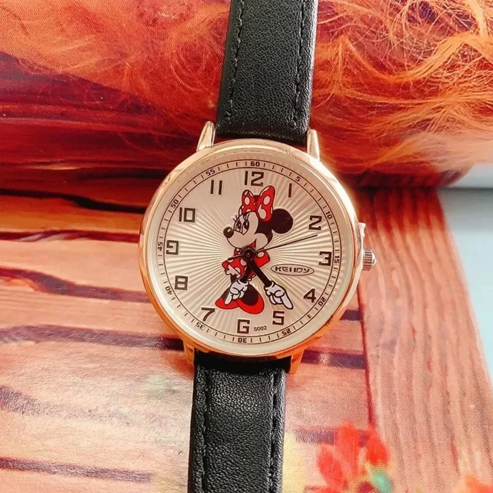 MINISO Mickey Mouse Minnie Children\'s Watches Fashion Cute Cartoon Quartz Watch Small Dial Wristwatch Ladies Dress Watch