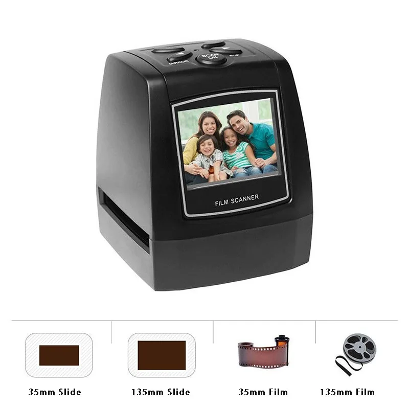 Portable 35/135mm Film Scanner Negative Slide Conversion Scanning With 2.36-Inch LCD Screen Built-In Editing Software