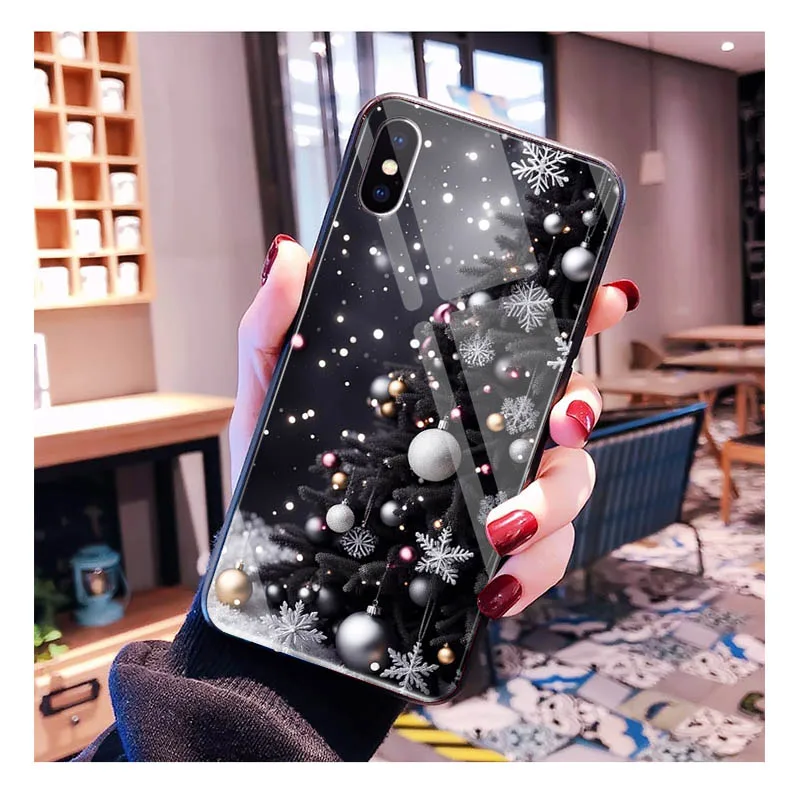 Christmas Tree Ball Glass phone case For Samsung S25 S24 S23 S22 Ultra S24 Plus A55 A16 A54 A15 A56 A36 A34