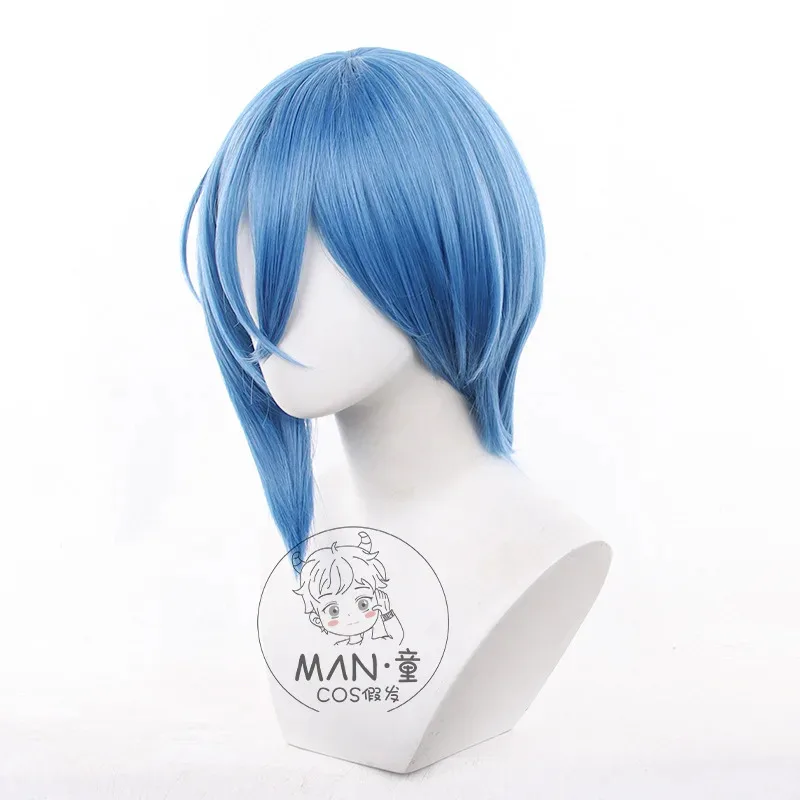 

CyLoveLive!СуперЗвезда!!Лиэлла! Парик для косплея Wakana Shiki, короткие синие волосы + бесплатная шапочка