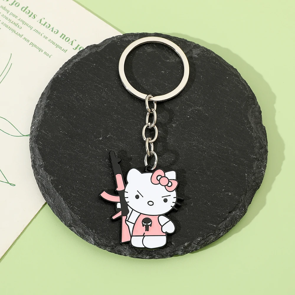 Sanrio HelloKitty Keychain Fashion Cartoon Anime KT Cat Pendant Backpacking Travel Accessories Cute Kitty Pendant Keychain Gifts