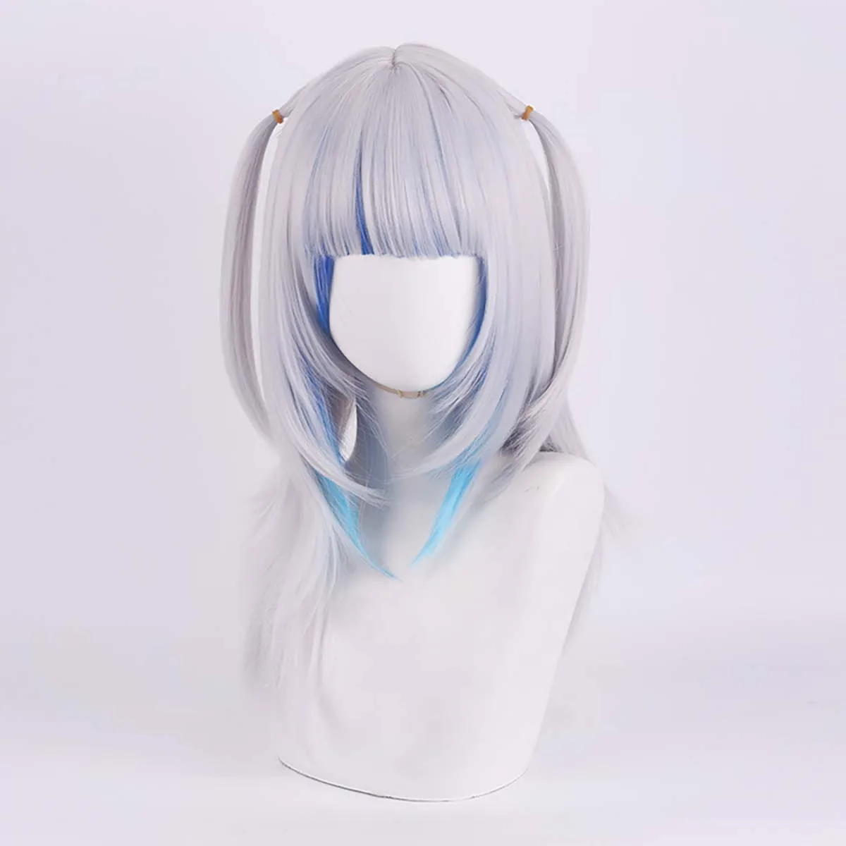 Halloween Virtual Idol Hololive Vtuber Gawr Gura Cosplay White Blue Gradient Short Synthetic Hair Wig