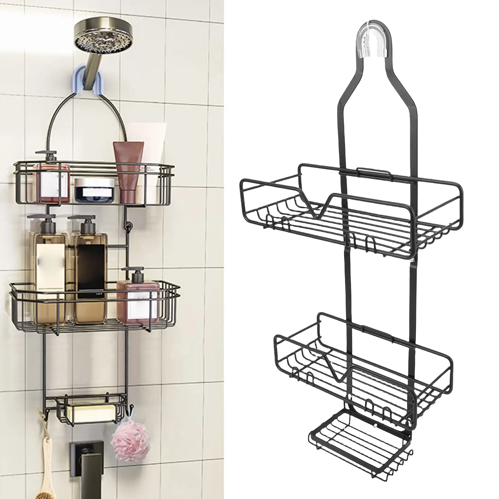 High Carbon Steel Over Head Shower Storage Rack
