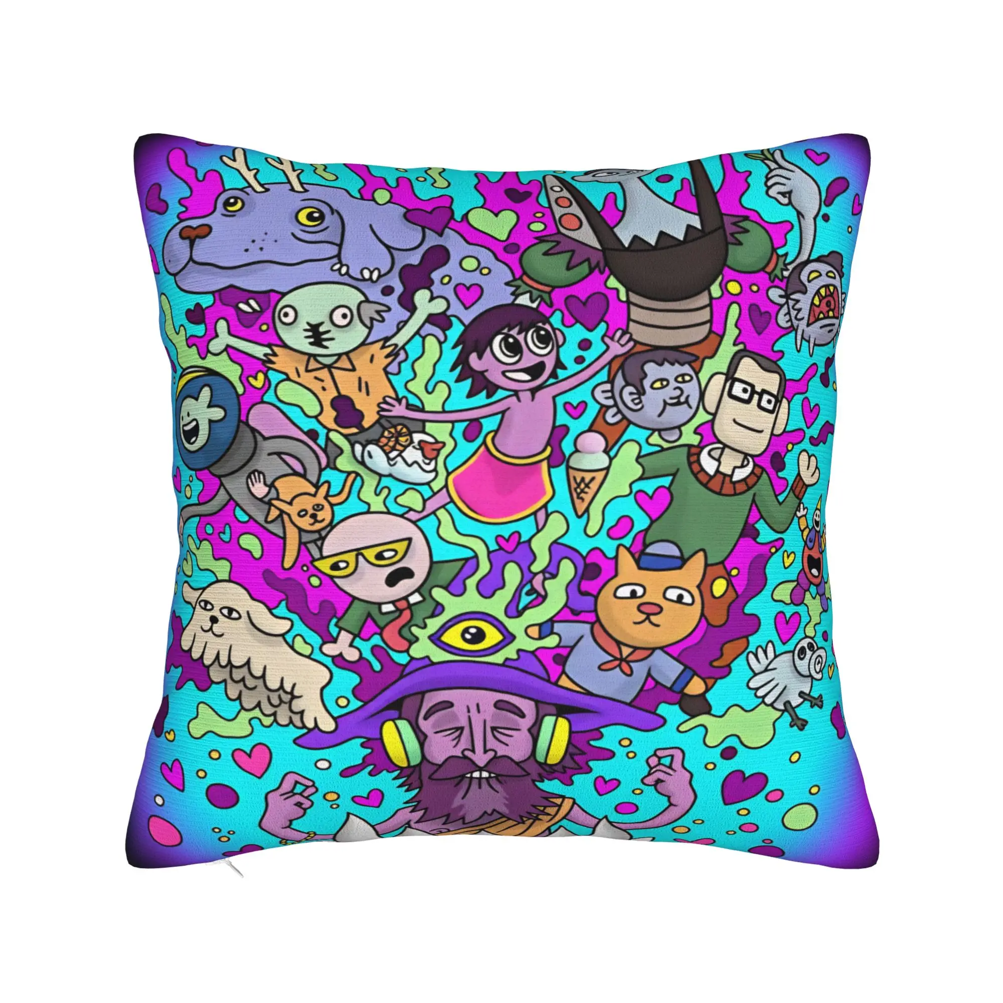 Cartoon M-Midnight Gospel Pillow Cover  Vintage Pillow Case For Office Car Home Decor Square Pillowcases Gift Idea
