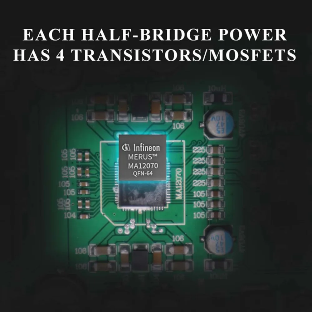 الصوت 80WX2 مكبر كهربائي رقمي تشويه فائقة منخفضة MA12070 عالية الطاقة ستيريو الصوت أمبير حجم صغير 2.0 قناة HiFi