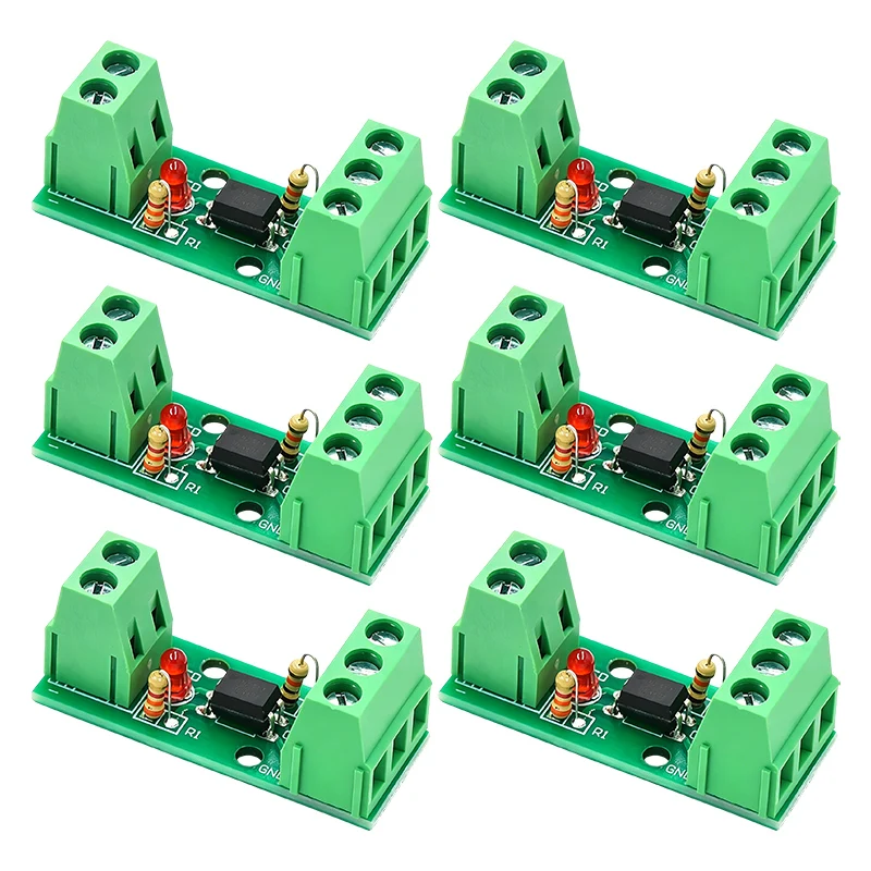 Optocoupler Isolation Module 6pcs Single Channel for PCB Mounting in Automation Equipment Using 3V 5V 12V 24V DC