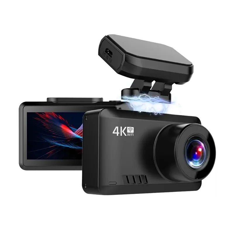 4K Dual Car Video Recorder with WIFI GPS 170 wide angle Car camera Front 4k Rear 1080P magnetic bracket Dash cam with Dual lens