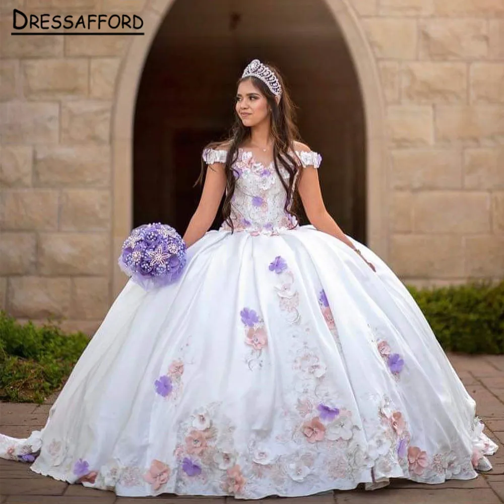 Princess Quinceanera Dresses Ball Gown 2023 Lace Appliques Sweet 16 Dress Vestidos De 15 Años