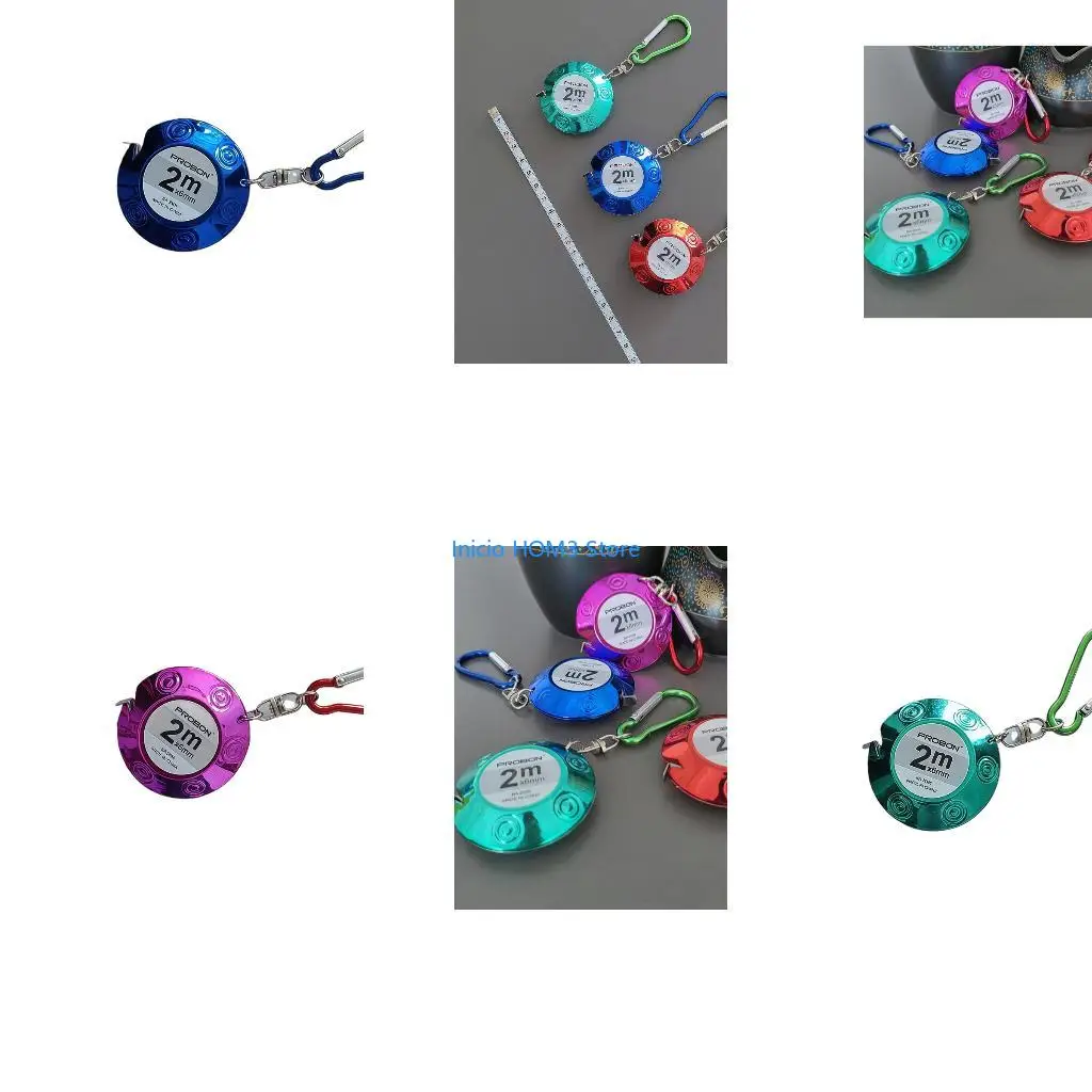 A5YD Portable Colorful 2M Mini Tape Measure With Keyring ABS Shell For Easy Carrying