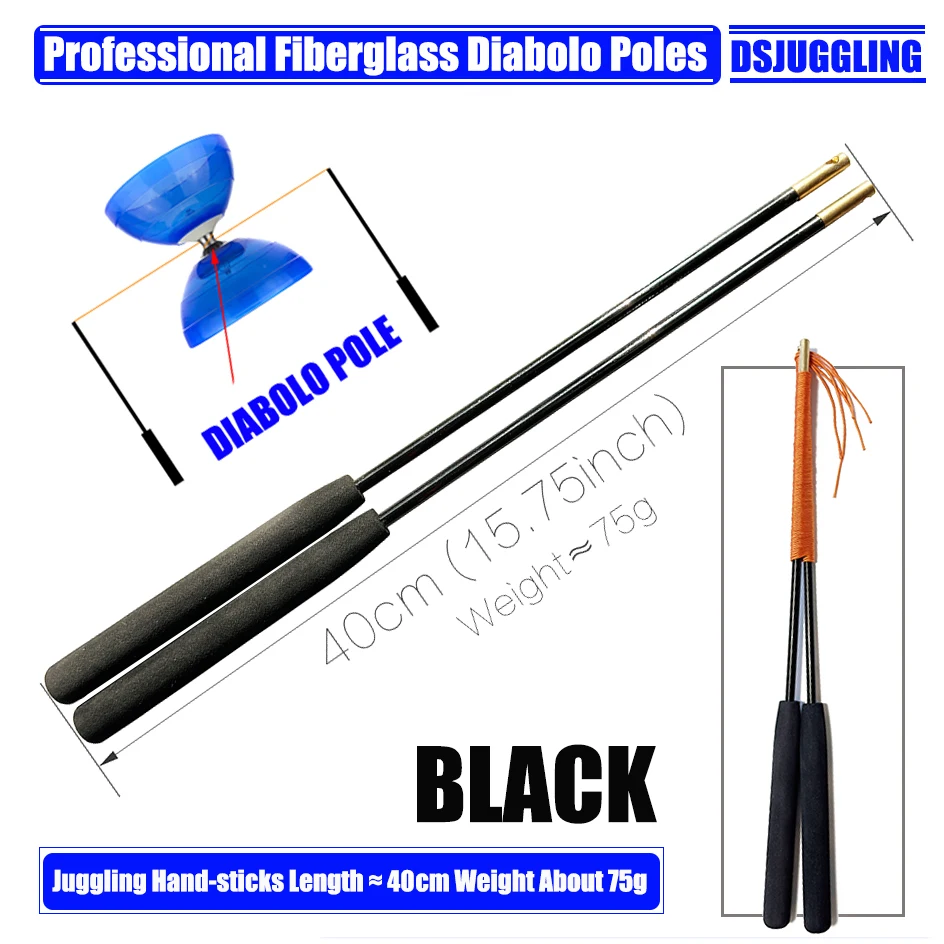 

Juggling Hand-sticks Toy Lightweight Fiberglass Material Diabolo Professional Pole