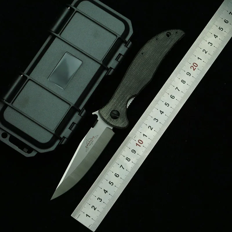 2025 جديد إيمرسون شهم جيم ريال 14c28 شفرة G10 الصلب مقبض النحاس طوقا التخييم الصيد الصيد EDC أداة سكين للفرد