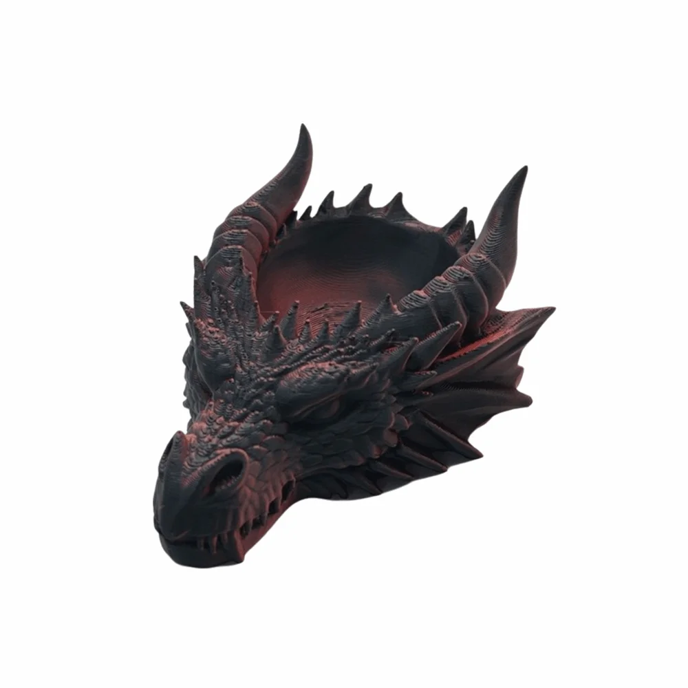 3D Print Dragon Head Storage Tray Funny Design Multipurpose Jewelry Display Holder Dark SeriesUnique Medieval Dragon Sculpture