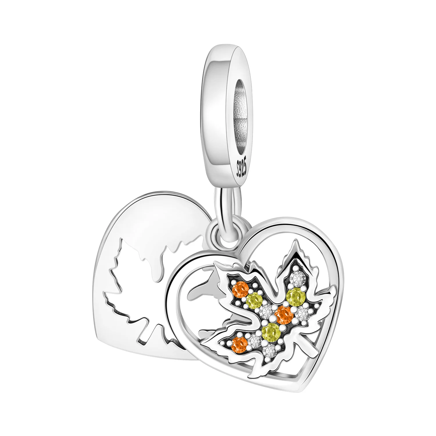 925 Sterling Silver Flowers Plant Elements Blooming Iris Pendant Charms