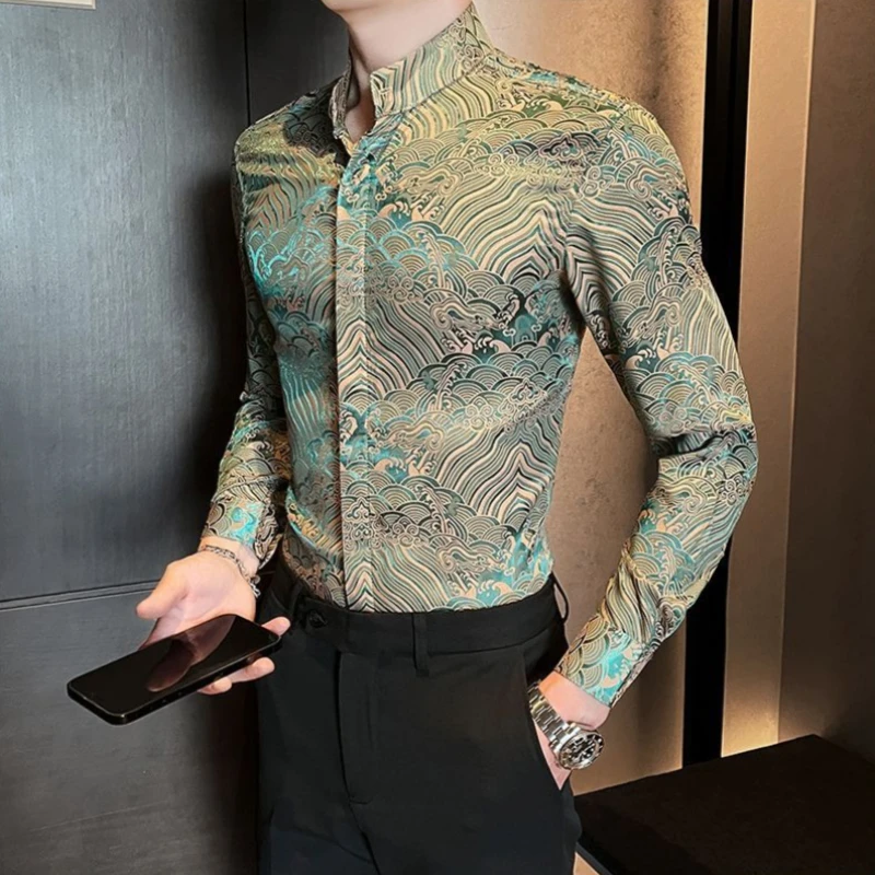 ​2026 Trendy Men Shirt Long Sleeve Spring Autumn Designer Premium Casual Streetwear Fashion Top​