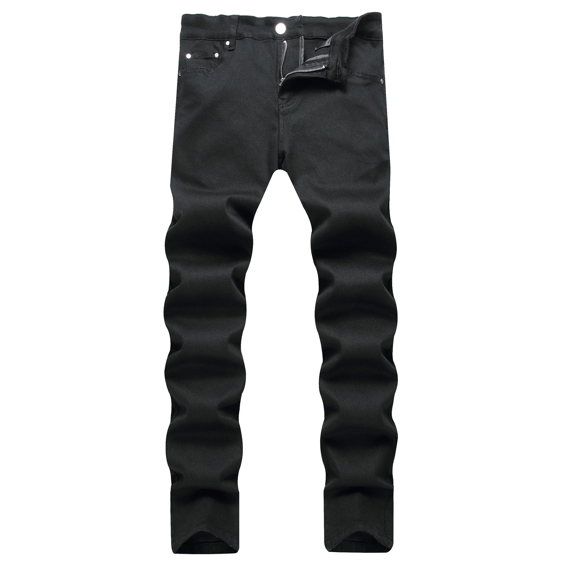 chareiharper 100 5609 plus size Street black men's jeans personality stretch trend slim slim feet mid-waist pants men