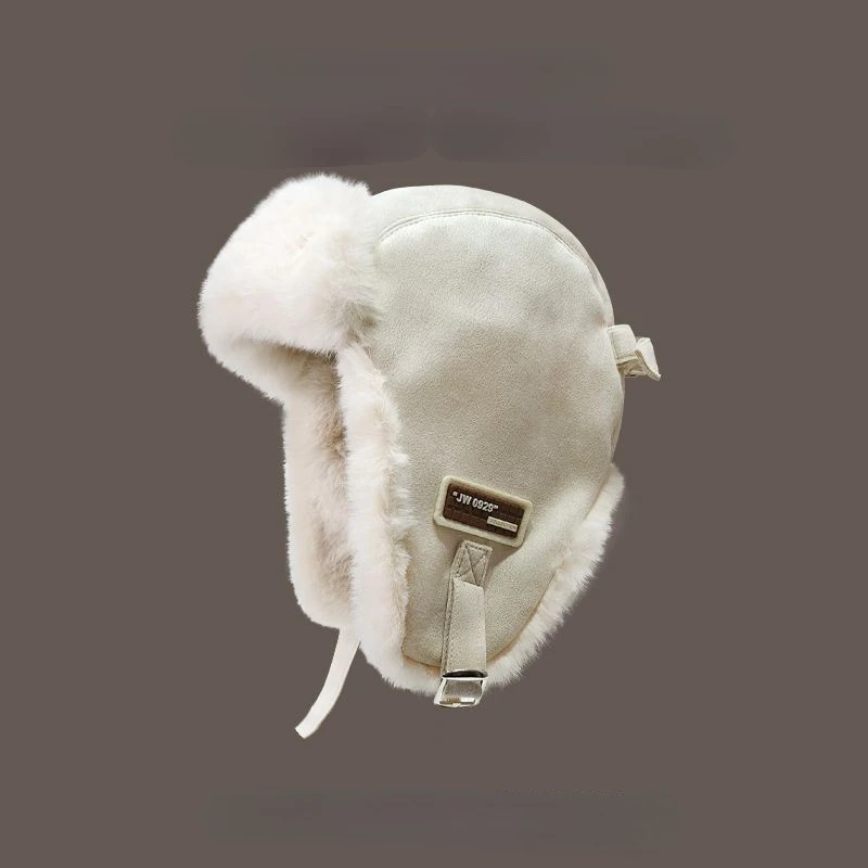 Bomber Hat Pilot Cap Men Winter Faux Fox Fur Hat Thickened Cold Protective Ears Outdoor Cycling Fishing Skiing New