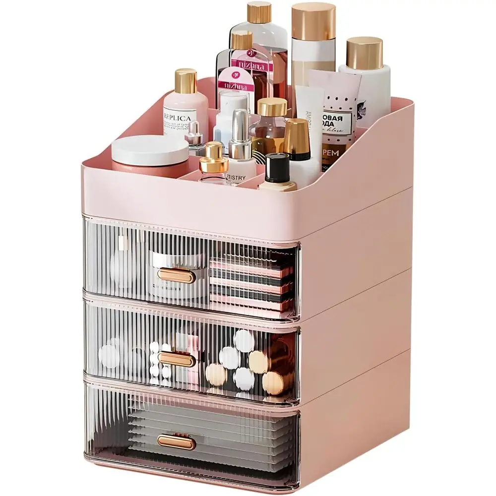 

Органайзер для кистей для макияжа на 6 слотов, с 3 выдвижными ящиками, для хранения косметики и принадлежностей для макияжа