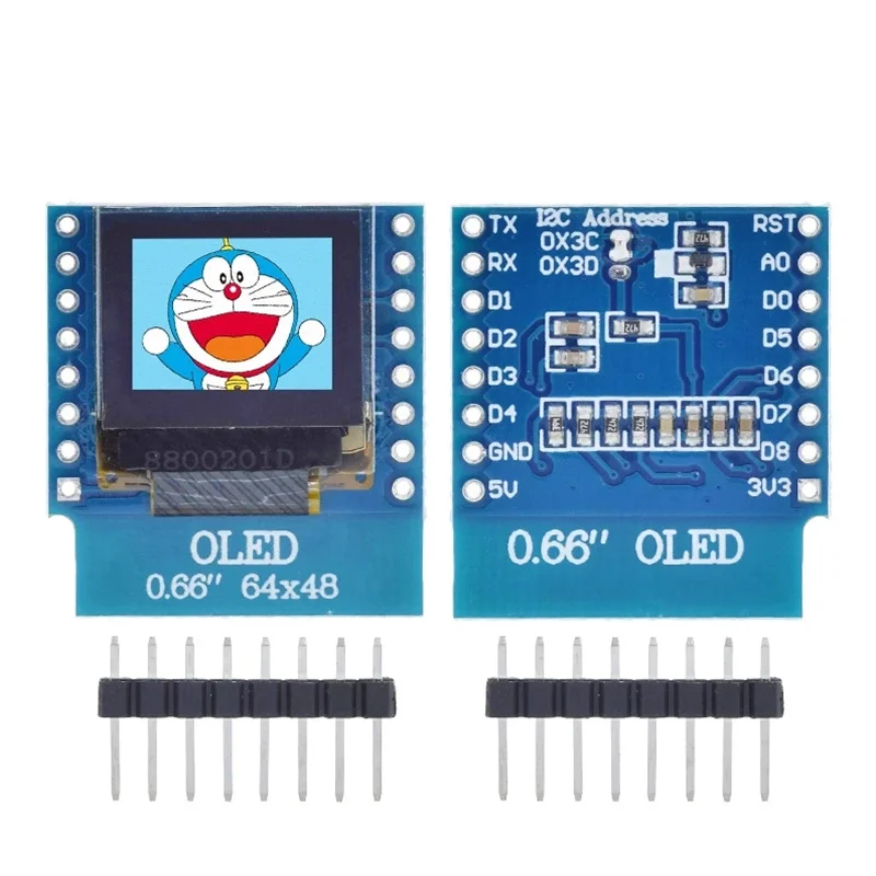 0.66 inch OLED Display Module for WEMOS D1 MINI ESP32 Module AVR STM32 64x48 0.66" LCD Screen IIC I2C OLED