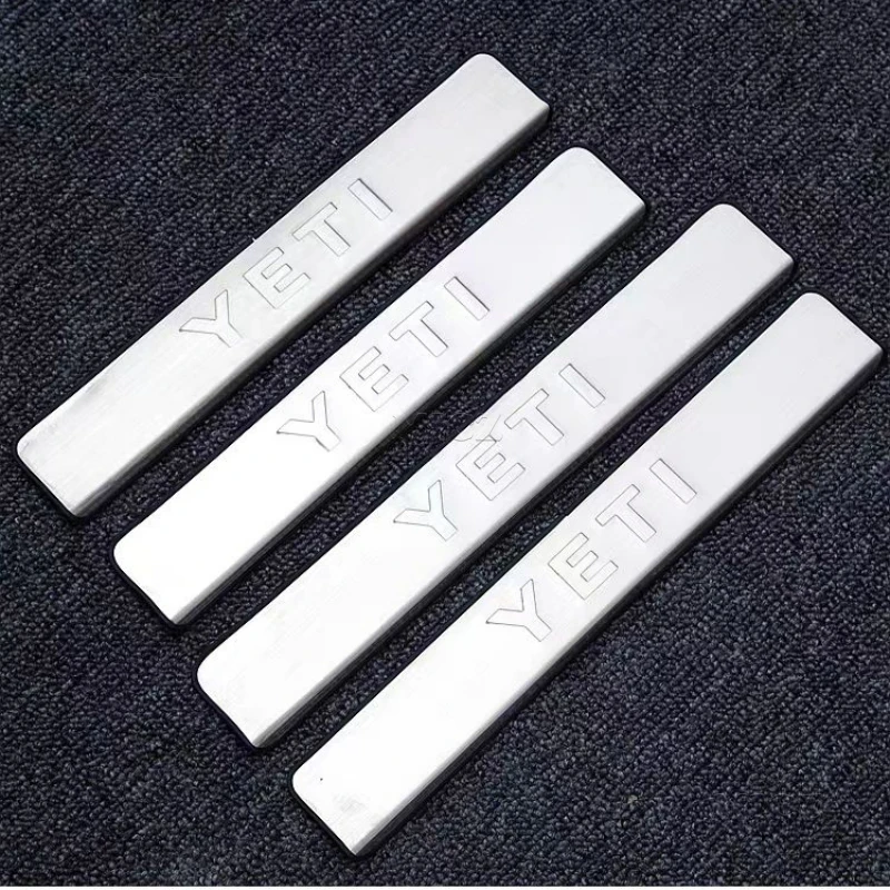 

For Skoda Yeti 2013 - 2017 Car Styling Auto Parts Stainless Steel Side Door Sill Cover/Scuff Plate Trim 4PCS/Set