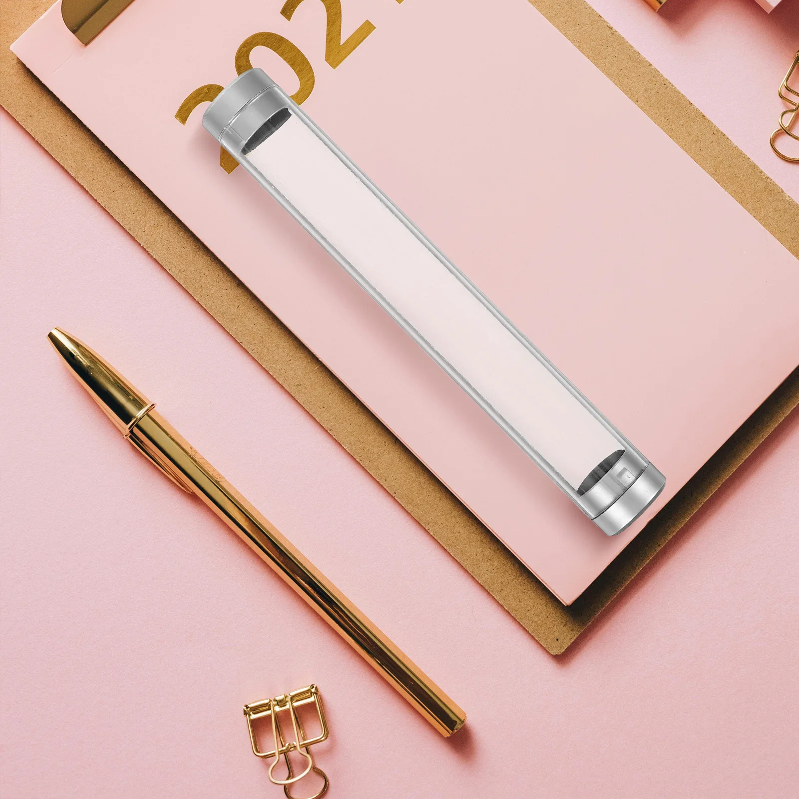 

6Pcs Clear Plastic Pen Holder Cylinder Tube Single Pen Case Storage Organizer for School Office Business Use Pencil Boxes