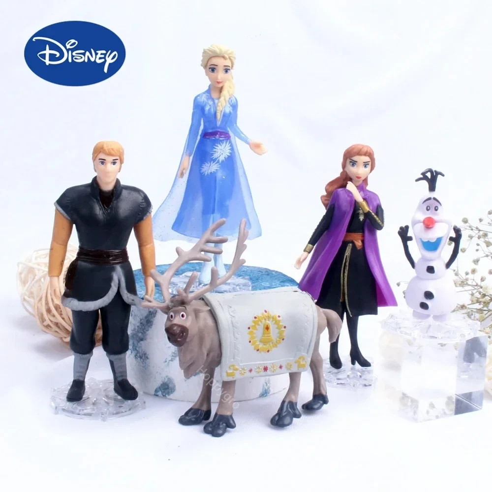 5/6pcs Disney Frozen 2 Snow Queen Elsa Anna PVC Action Figure Olaf Kristoff Sven Anime Dolls Figurines Kids Toy Girls Gifts