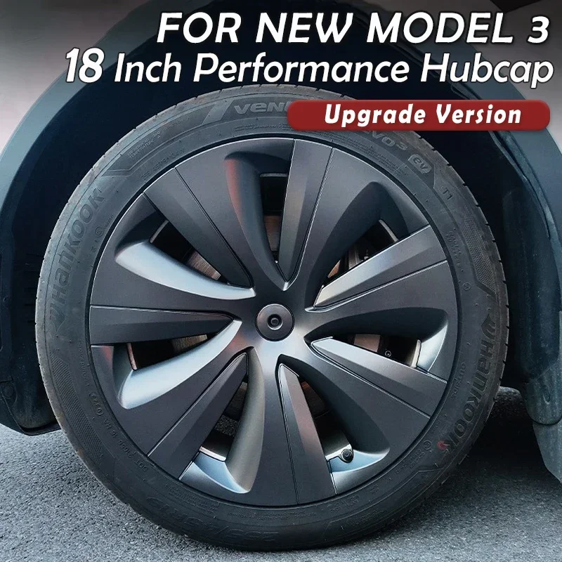 4PCS HubCap for Tesla New Model 3 2024 Highland Performance Replacement Wheel Cap Automobile Full Rim Cover 18 Inch Accessories