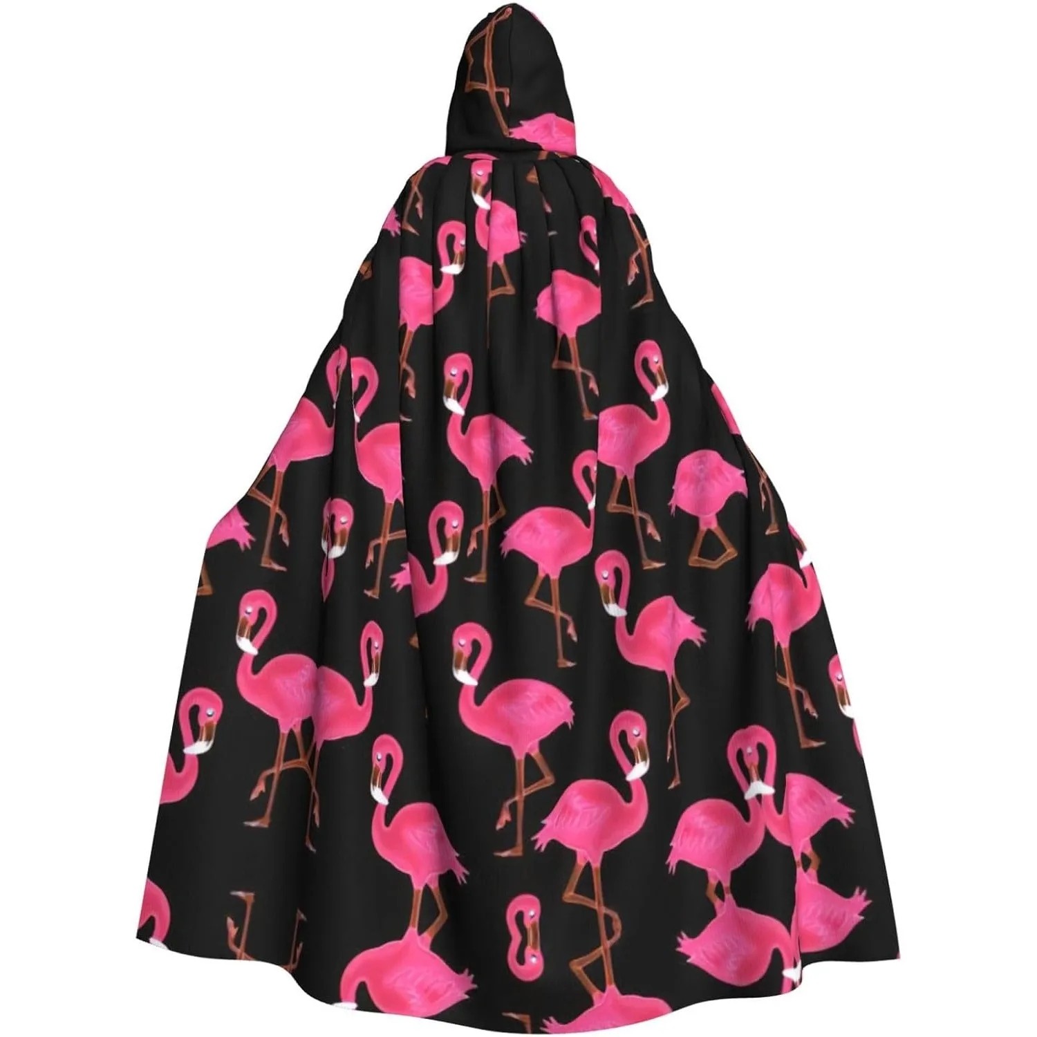 

Lovely Red Flamingos print Adult Hooded Cape Carnival Festival Cape Cosplay Robe Costume party Gothic Carnival